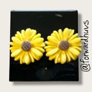 Bundle Sale 3 for $15 | Yellow Floral Stud Earrings – 1/2” Diameter